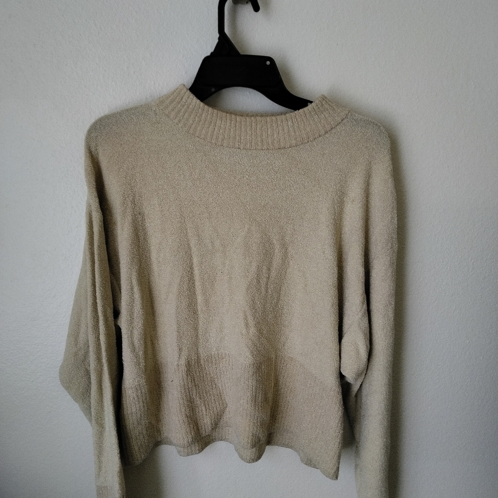 Majorelle Women's Mock Neck Sweater In Beige Size S Lounge Athleisure Pullover